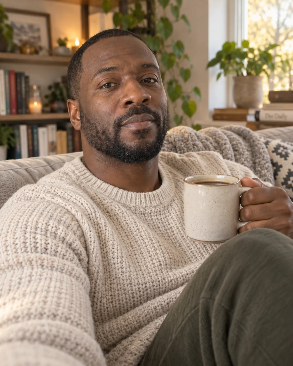 Cozy at-home portraits, no photographer