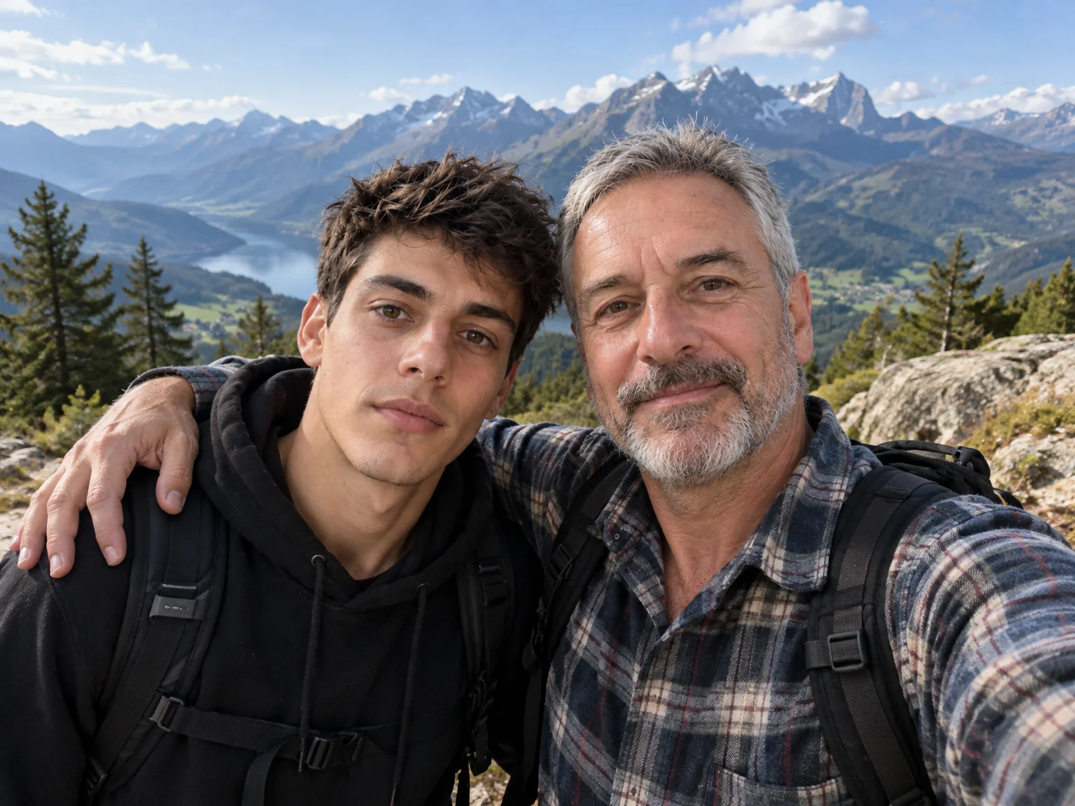 Father-son portraits, no photographer