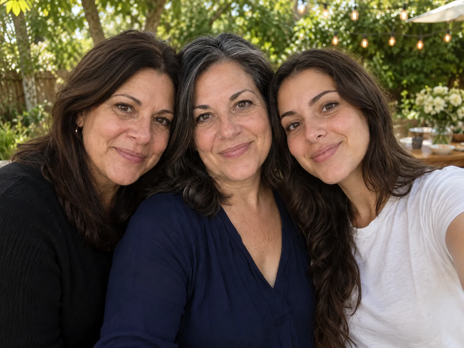 Mother-daughter portraits, no photographer